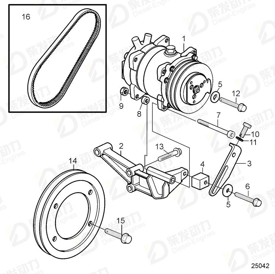 volvo penta Hex. socket screw 21457280 Drawing